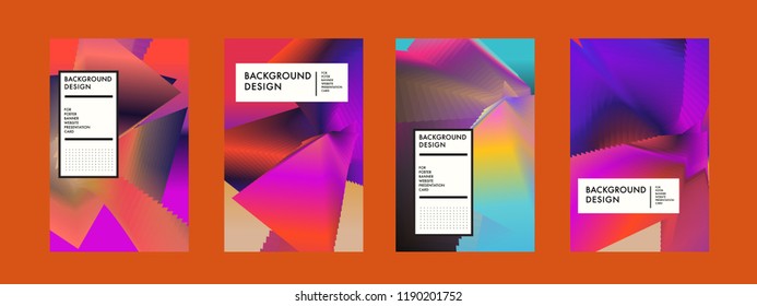 Wavy Colorful Marble Background Set. Trendy Gradient Shapes Composition. Eps10 Vector.