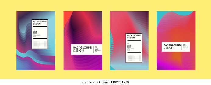 Wavy Colorful Marble Background Set. Trendy Gradient Shapes Composition. Eps10 Vector.