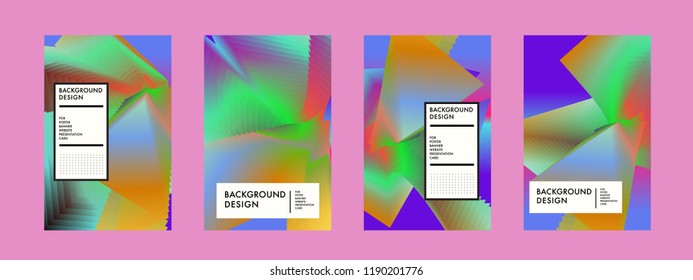 Wavy Colorful Marble Background Set. Trendy Gradient Shapes Composition. Eps10 Vector.