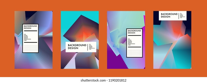 Wavy Colorful Marble Background Set. Trendy Gradient Shapes Composition. Eps10 Vector.
