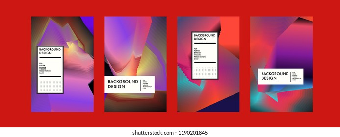 Wavy Colorful Marble Background Set. Trendy Gradient Shapes Composition. Eps10 Vector.