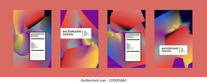 Wavy Colorful Marble Background Set. Trendy Gradient Shapes Composition. Eps10 Vector.