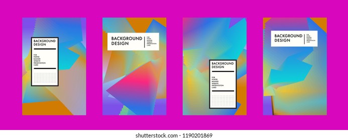 Wavy Colorful Marble Background Set. Trendy Gradient Shapes Composition. Eps10 Vector.