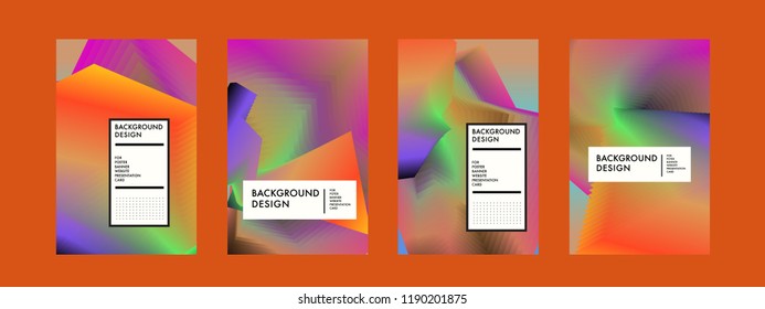 Wavy Colorful Marble Background Set. Trendy Gradient Shapes Composition. Eps10 Vector.