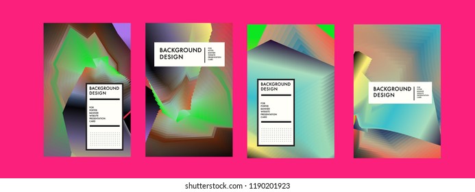Wavy Colorful Marble Background Set. Trendy Gradient Shapes Composition. Eps10 Vector.