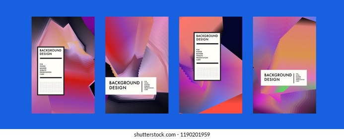 Wavy Colorful Marble Background Set. Trendy Gradient Shapes Composition. Eps10 Vector.