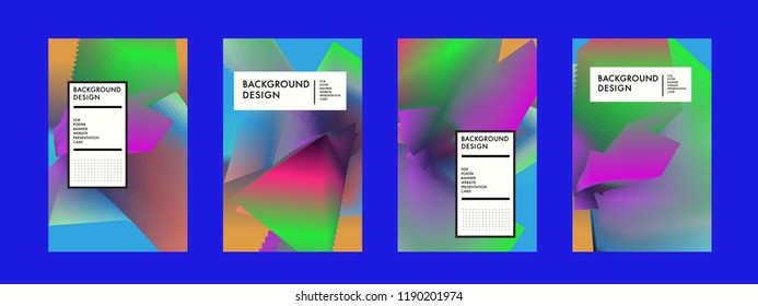 Wavy Colorful Marble Background Set. Trendy Gradient Shapes Composition. Eps10 Vector.