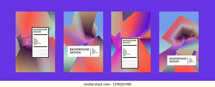 Wavy Colorful Marble Background Set. Trendy Gradient Shapes Composition. Eps10 Vector.