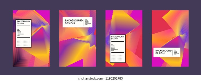Wavy Colorful Marble Background Set. Trendy Gradient Shapes Composition. Eps10 Vector.