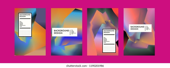 Wavy Colorful Marble Background Set. Trendy Gradient Shapes Composition. Eps10 Vector.
