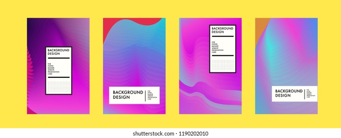 Wavy Colorful Marble Background Set. Trendy Gradient Shapes Composition. Eps10 Vector.