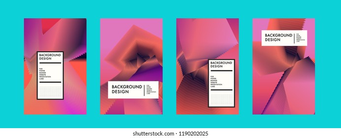 Wavy Colorful Marble Background Set. Trendy Gradient Shapes Composition. Eps10 Vector.