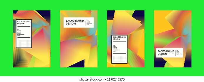 Wavy Colorful Marble Background Set. Trendy Gradient Shapes Composition. Eps10 Vector.