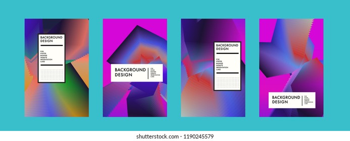 Wavy Colorful Marble Background Set. Trendy Gradient Shapes Composition. Eps10 Vector.