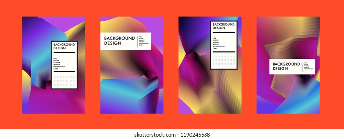 Wavy Colorful Marble Background Set. Trendy Gradient Shapes Composition. Eps10 Vector.