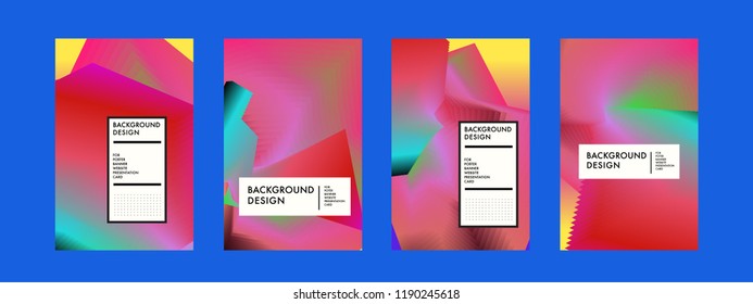 Wavy Colorful Marble Background Set. Trendy Gradient Shapes Composition. Eps10 Vector.