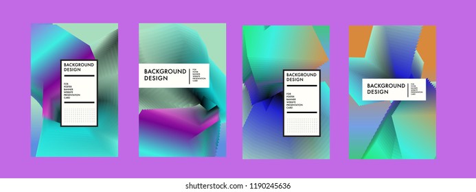 Wavy Colorful Marble Background Set. Trendy Gradient Shapes Composition. Eps10 Vector.