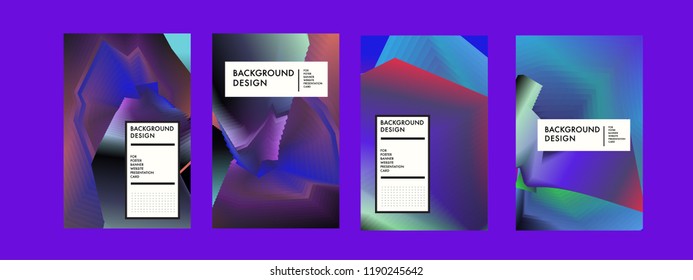Wavy Colorful Marble Background Set. Trendy Gradient Shapes Composition. Eps10 Vector.