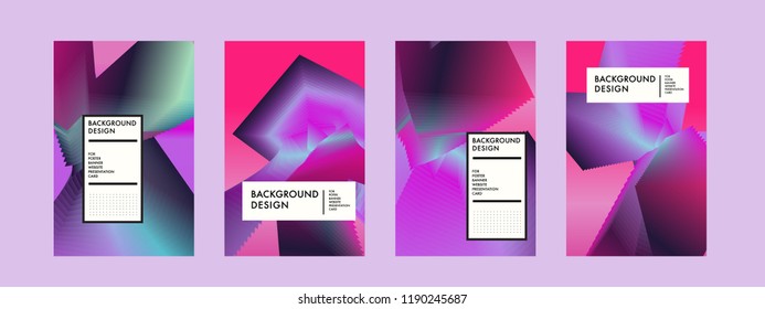 Wavy Colorful Marble Background Set. Trendy Gradient Shapes Composition. Eps10 Vector.