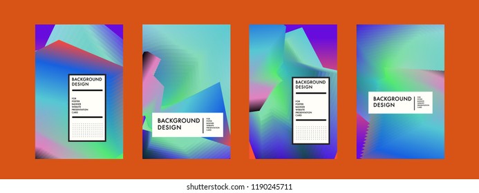 Wavy Colorful Marble Background Set. Trendy Gradient Shapes Composition. Eps10 Vector.