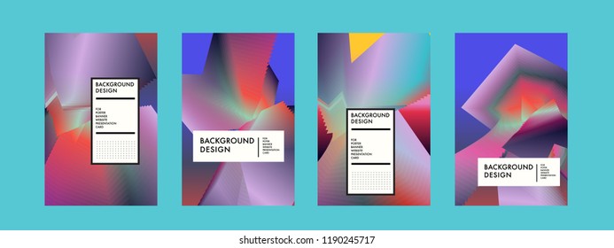 Wavy Colorful Marble Background Set. Trendy Gradient Shapes Composition. Eps10 Vector.