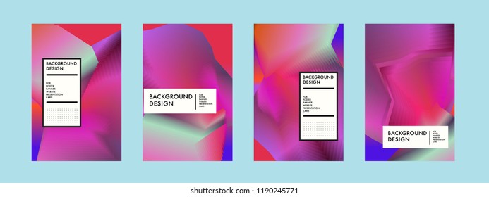 Wavy Colorful Marble Background Set. Trendy Gradient Shapes Composition. Eps10 Vector.