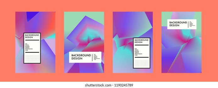 Wavy Colorful Marble Background Set. Trendy Gradient Shapes Composition. Eps10 Vector.