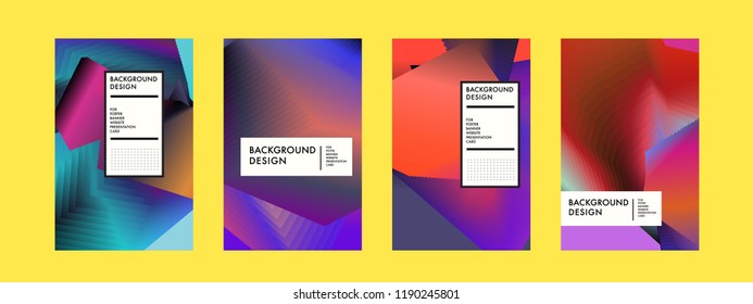 Wavy Colorful Marble Background Set. Trendy Gradient Shapes Composition. Eps10 Vector.