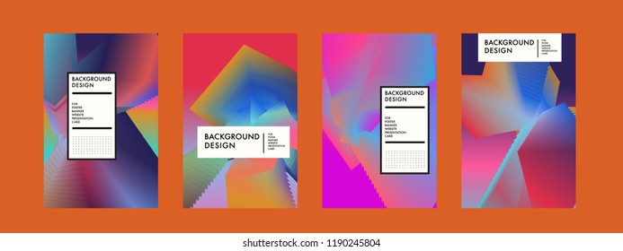 Wavy Colorful Marble Background Set. Trendy Gradient Shapes Composition. Eps10 Vector.