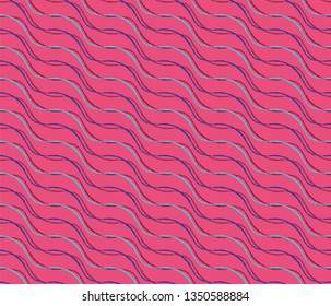 wavy colorful pink organic lines repeating pattern tile with colored lines and brush effect for creative surface design templates, covers, posters, brochures, textile and fabric. the tile is seamless 