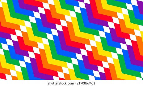 Wavy colorful stripes zigzag pattern background design. Happy LGBT pride month theme vector template. 