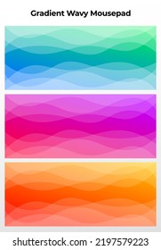 wavy colors desk mat. gradient color mouse pad. Multicolored Elegant Wavy Mousepad. abstract mousepad. colorful wave mousepad. 