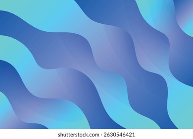Wavy composition with soft edges and gradient blending in blue tones for a smooth, abstract background