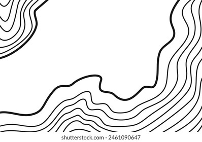 Wavy Contour background. Topographic contour background. Topographic map wallpaper. Abstract wavy background.