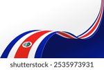 wavy costa rica flag vector background with copy space for text. costa rica national day