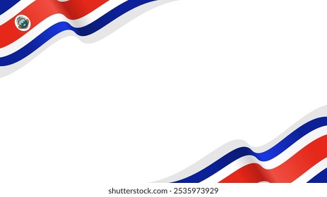 wavy costa rica flag vector background with copy space for text. costa rica national day