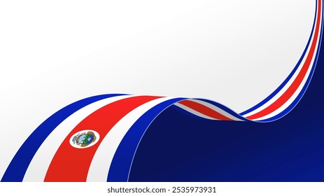 wavy costa rica flag vector background with copy space for text. costa rica national day