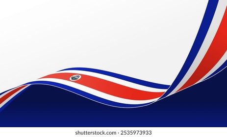 wavy costa rica flag vector background with copy space for text. costa rica national day