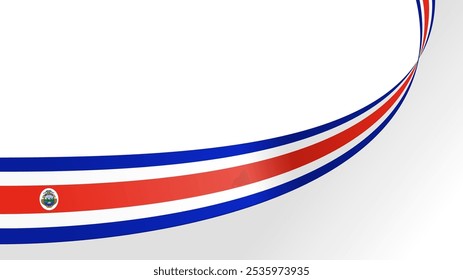 wavy costa rica flag vector background with copy space for text. costa rica national day