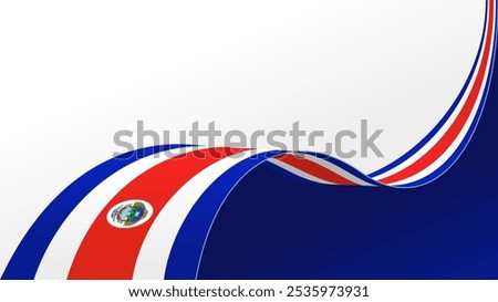 wavy costa rica flag vector background with copy space for text. costa rica national day
