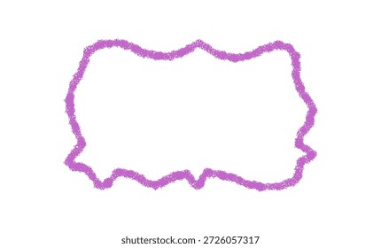 Marco de crayón ondulado y contorno de garabato con estilo de caja de rectángulo fluido. El borde dibujado a mano y la textura del boceto forman un cuadro de texto suave para texto, etiqueta gráfica o acento de fondo pastel. frontera Abstractas