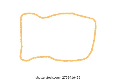 Marco de cita de contorno de crayón ondulado en estilo de boceto orgánico. Borde de rectángulo brillante con cuadro de texto gráfico para uso de voz o fondo. La forma creativa del borde le da un acento visual único.