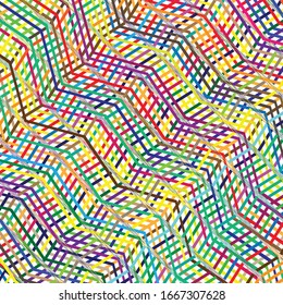 Wavy, criss-cross, zig-zag, curvy lines, abstract geometric grid, mesh background / pattern pr textuer