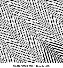 Wavy, criss-cross, zig-zag, curvy lines, abstract geometric grid, mesh background / pattern pr textuer