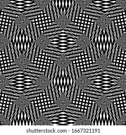 Wavy, criss-cross, zig-zag, curvy lines, abstract geometric grid, mesh background / pattern pr textuer