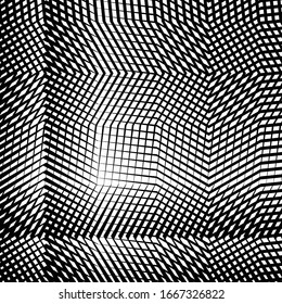 Wavy, criss-cross, zig-zag, curvy lines, abstract geometric grid, mesh background / pattern pr textuer