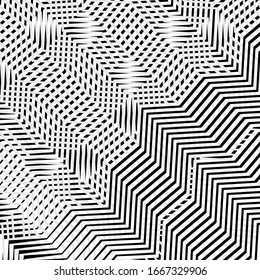 Onda, cruz, zig-zag, líneas curvas, cuadrícula geométrica abstracta, fondo de malla / patrón por textualidad