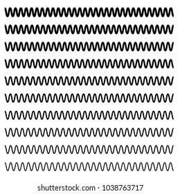 Wavy, criss-cross, zig-zag lines. Set of different levels