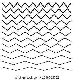 Wavy, criss-cross, zig-zag lines. Set of different levels