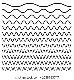 Wavy, criss-cross, zig-zag lines. Set of different levels